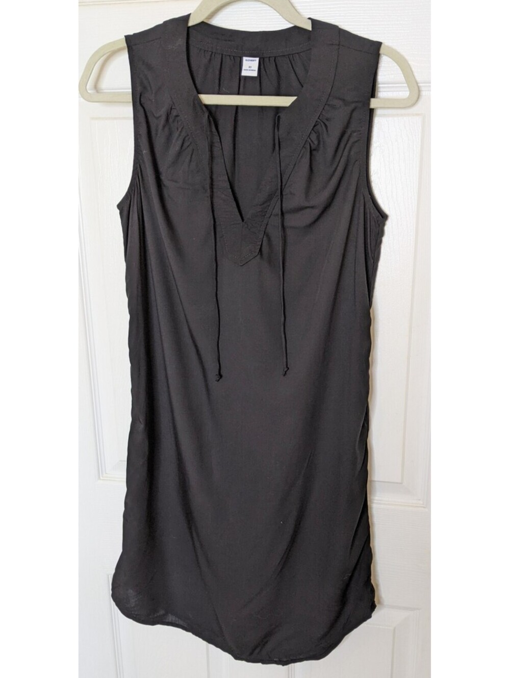 Old Navy Women's Tie Front Black Sleeveless Shift Dress Size XS
